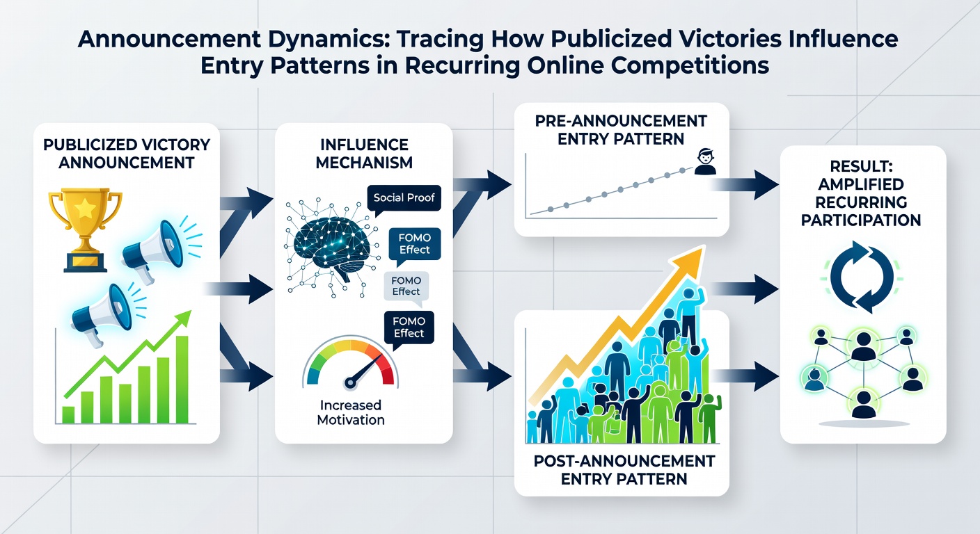 Graph showing entry volume changes following winner announcements in recurring contests