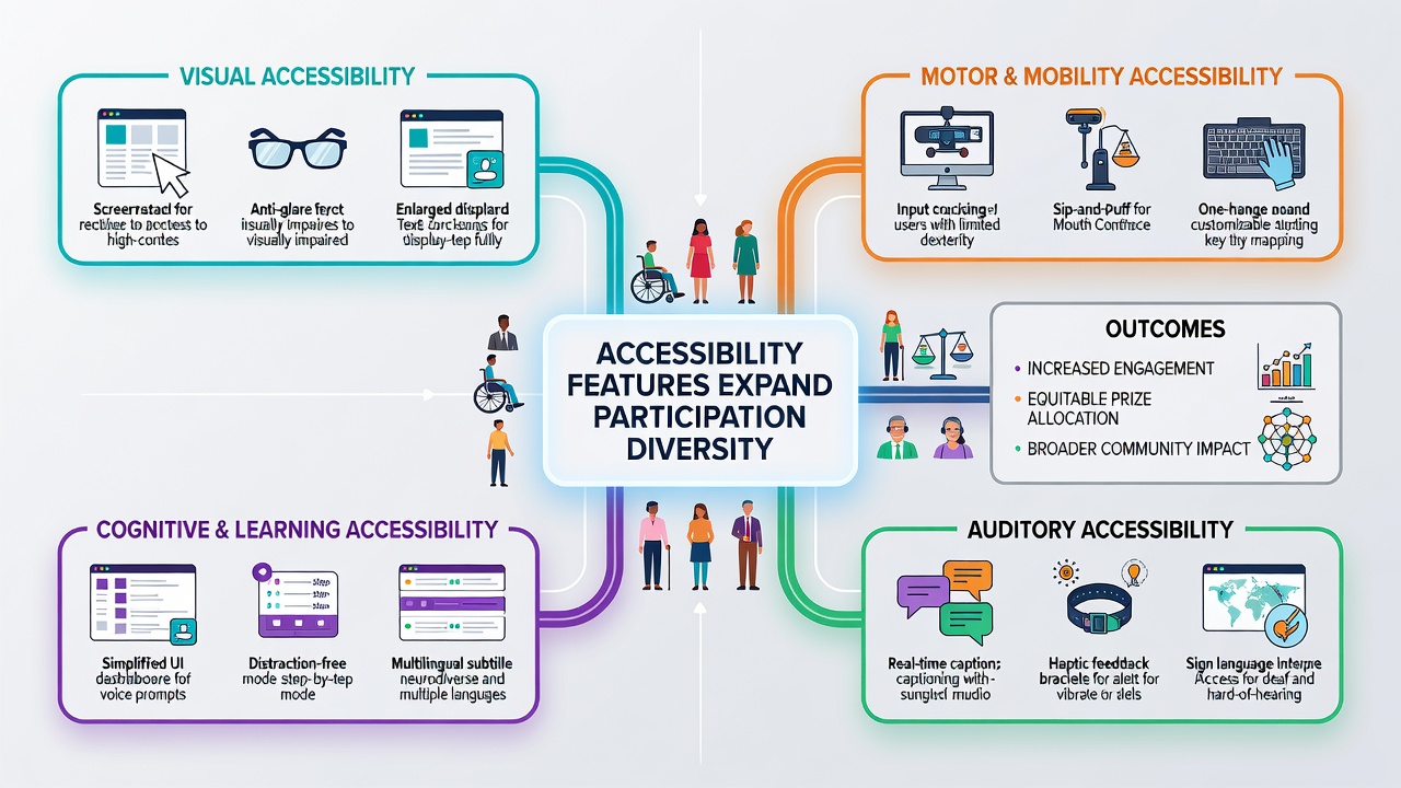 Analytics dashboard displaying increased diversity metrics in online sweepstakes entries after accessibility updates
