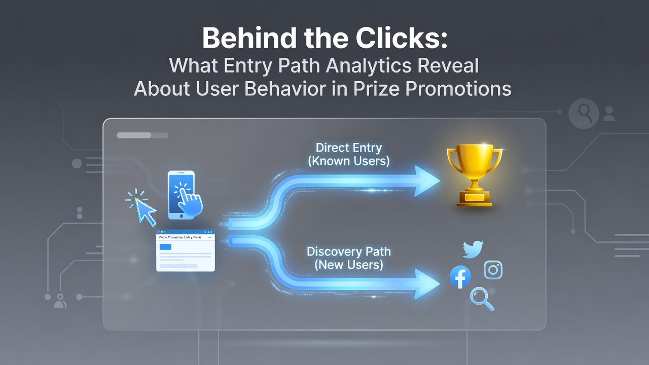 Analytics dashboard displaying multiple entry path visualizations for prize promotions