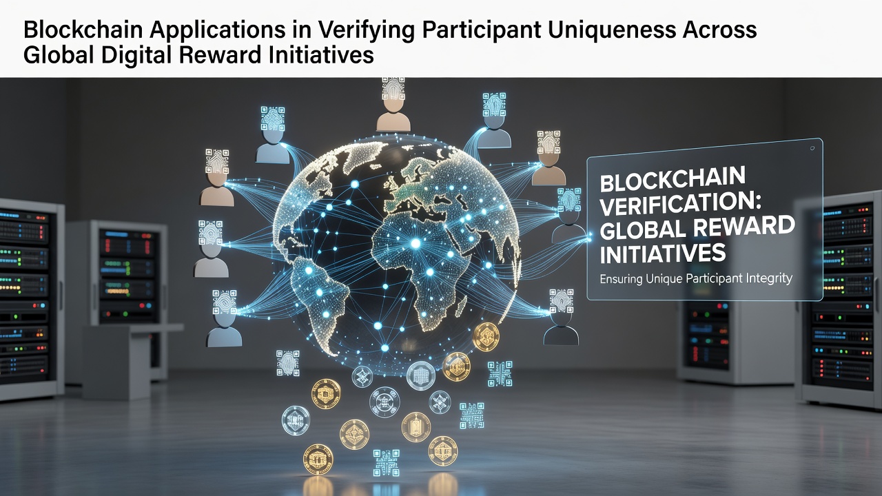 Decentralized blockchain network nodes connected to verify unique participants in digital reward systems