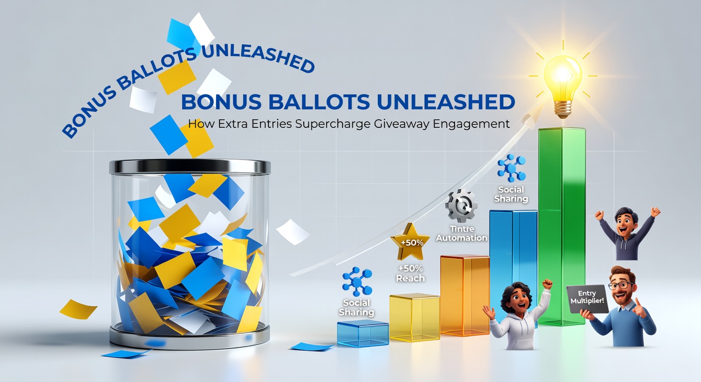 Dynamic chart displaying skyrocketing engagement graphs for sweepstakes with and without bonus entries, highlighting percentage increases in participation and shares