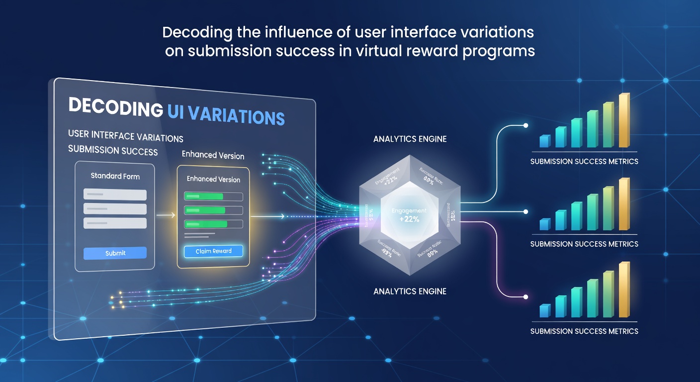 User interface variations displayed across multiple virtual reward program screens showing button placements and form layouts