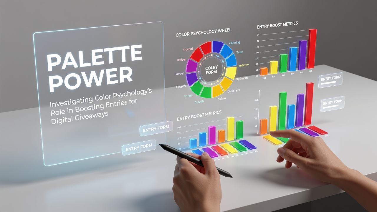 Color swatches and digital giveaway entry form demonstrating palette variations used in contest interfaces