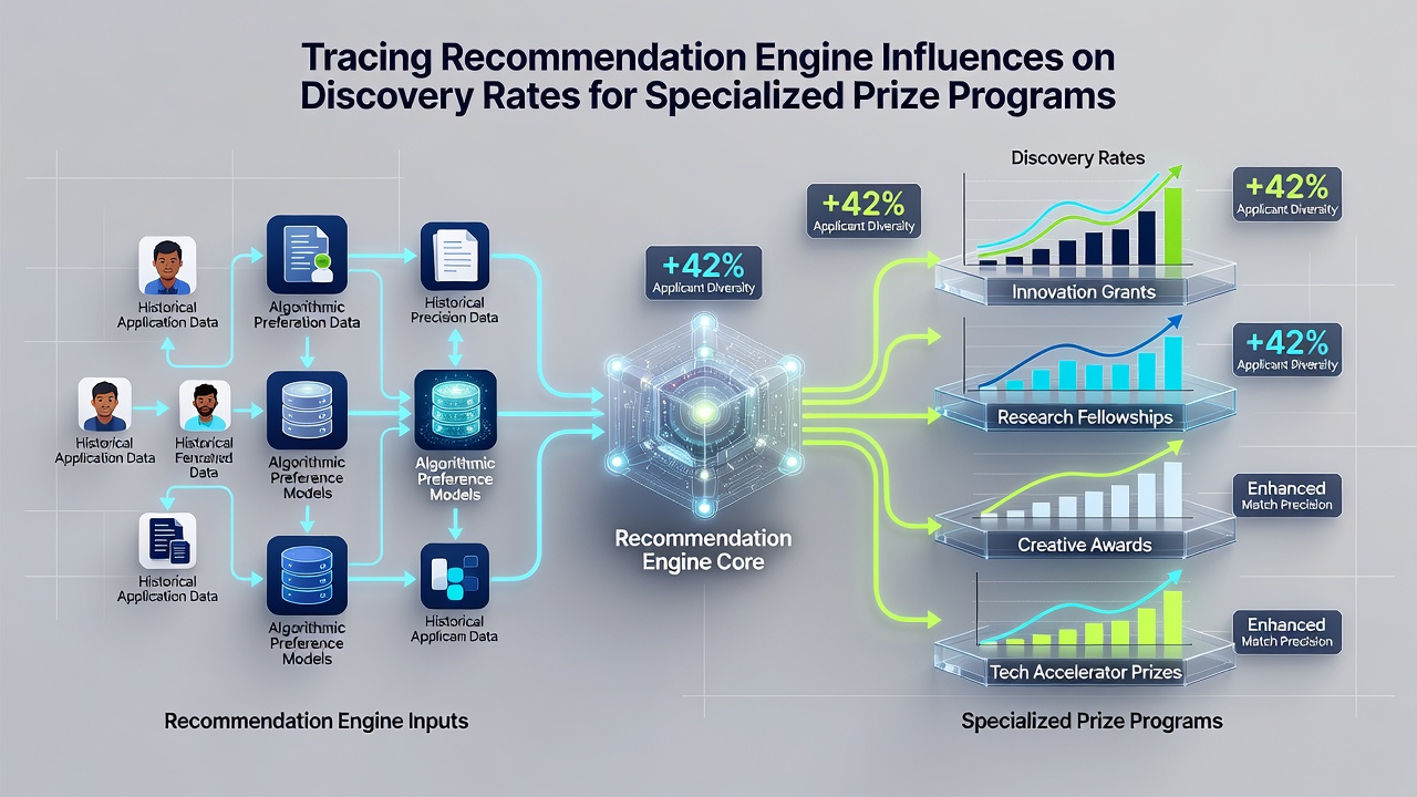 Graph illustrating discovery rate changes for specialized prize programs before and after recommendation engine deployment